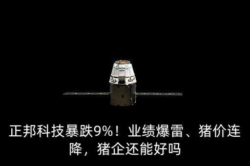 正邦科技暴跌9%！業(yè)績爆雷、豬價(jià)連降，豬企還能好嗎