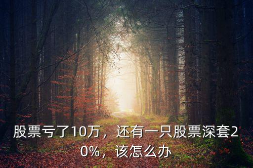 股票虧了10萬，還有一只股票深套20%，該怎么辦