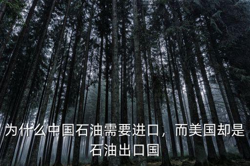 為什么中國(guó)石油需要進(jìn)口，而美國(guó)卻是石油出口國(guó)