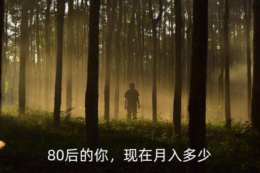 80后的你，現(xiàn)在月入多少