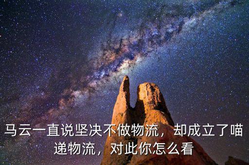 馬云一直說(shuō)堅(jiān)決不做物流，卻成立了喵遞物流，對(duì)此你怎么看