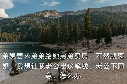 弟媳要求弟弟給她弟弟買房，不然就離婚，我想讓我老公出這筆錢，老公不同意，怎么辦
