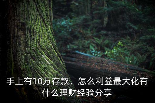 手上有10萬存款，怎么利益最大化有什么理財經驗分享
