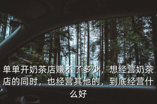 單單開(kāi)奶茶店賺不了多少，想經(jīng)營(yíng)奶茶店的同時(shí)，也經(jīng)營(yíng)其他的，到底經(jīng)營(yíng)什么好