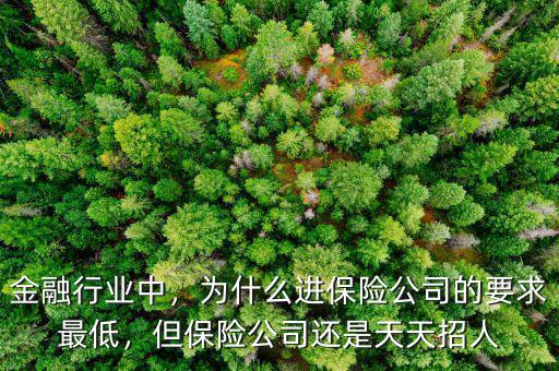 金融行業(yè)中，為什么進保險公司的要求最低，但保險公司還是天天招人