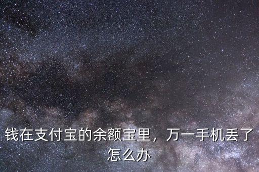 錢在支付寶的余額寶里，萬(wàn)一手機(jī)丟了怎么辦