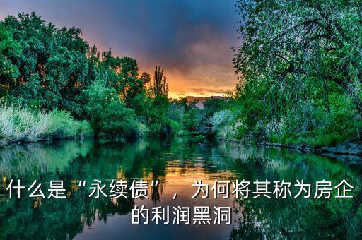 什么是“永續(xù)債”，為何將其稱(chēng)為房企的利潤(rùn)黑洞