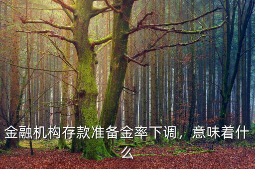 存款準備金率下調意味著什么,存款準備金率下調
