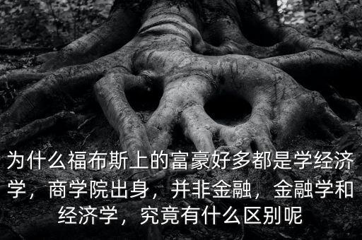 為什么福布斯上的富豪好多都是學(xué)經(jīng)濟學(xué)，商學(xué)院出身，并非金融，金融學(xué)和經(jīng)濟學(xué)，究竟有什么區(qū)別呢