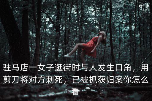 駐馬店一女子逛街時與人發(fā)生口角，用剪刀將對方刺死，已被抓獲歸案你怎么看