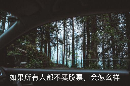 如果所有人都不買股票，會怎么樣