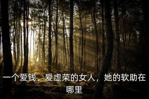 一個(gè)愛(ài)錢(qián)、愛(ài)虛榮的女人，她的軟助在哪里