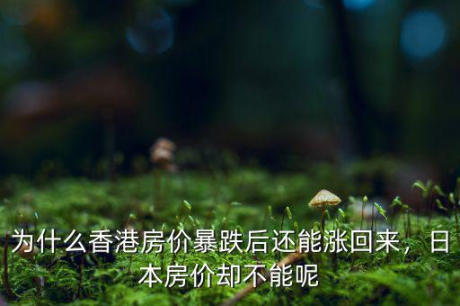 為什么香港房價(jià)暴跌后還能漲回來，日本房價(jià)卻不能呢