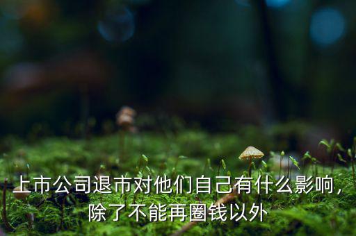 上市公司退市對(duì)他們自己有什么影響，除了不能再圈錢(qián)以外