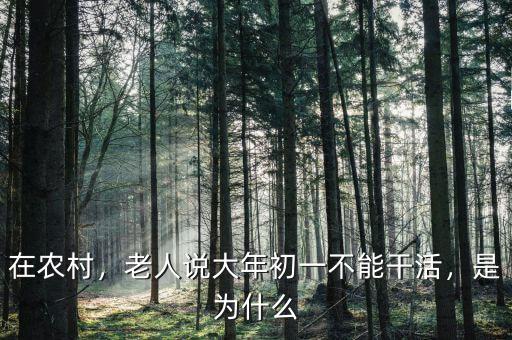 在農(nóng)村，老人說大年初一不能干活，是為什么