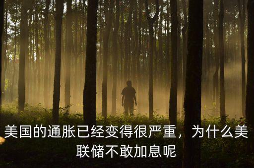 美國(guó)的通脹已經(jīng)變得很嚴(yán)重，為什么美聯(lián)儲(chǔ)不敢加息呢