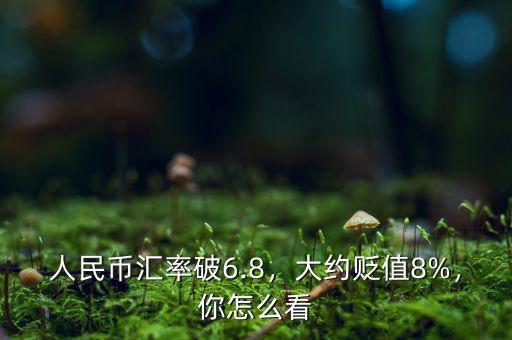 人民幣匯率破6.8，大約貶值8%，你怎么看
