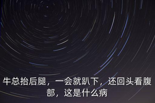 ?？偺Ш笸?，一會(huì)就趴下，還回頭看腹部，這是什么病