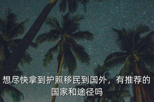 想盡快拿到護(hù)照移民到國外，有推薦的國家和途徑嗎