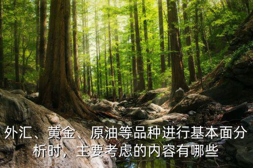 外匯、黃金、原油等品種進行基本面分析時，主要考慮的內容有哪些