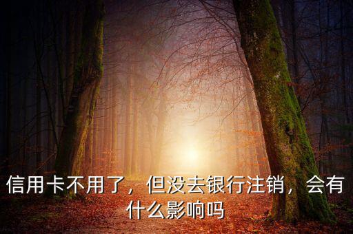 信用卡不用了，但沒去銀行注銷，會有什么影響嗎