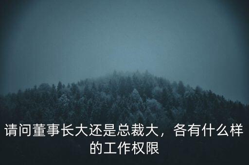 請(qǐng)問董事長大還是總裁大，各有什么樣的工作權(quán)限