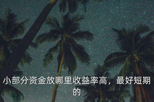 小部分資金放哪里收益率高，最好短期的