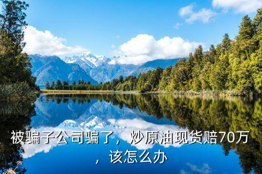 被騙子公司騙了，炒原油現(xiàn)貨賠70萬，該怎么辦