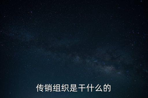 傳銷(xiāo)組織是干什么的