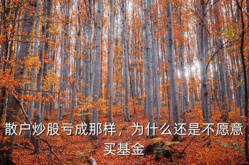 散戶炒股虧成那樣，為什么還是不愿意買基金
