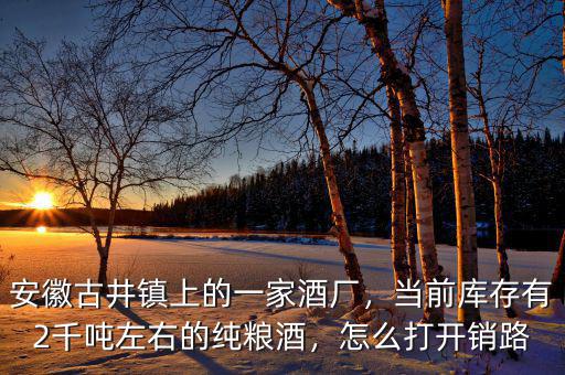 安徽古井鎮(zhèn)上的一家酒廠，當(dāng)前庫存有2千噸左右的純糧酒，怎么打開銷路