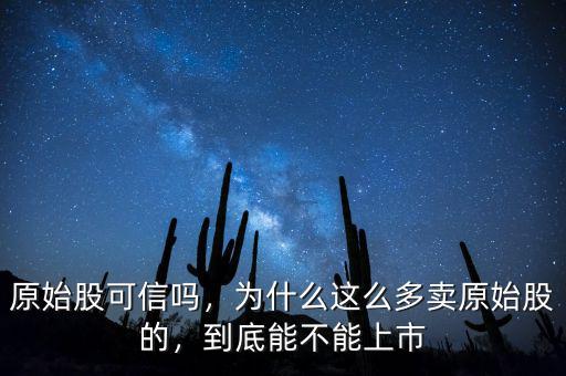 原始股可信嗎，為什么這么多賣原始股的，到底能不能上市