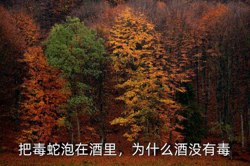 把毒蛇泡在酒里，為什么酒沒有毒