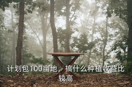 計劃包100畝地，搞什么種植收益比較高