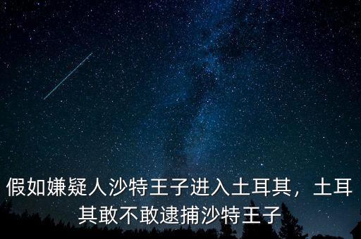 假如嫌疑人沙特王子進(jìn)入土耳其，土耳其敢不敢逮捕沙特王子