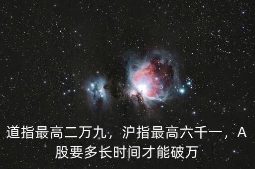 道指最高二萬(wàn)九，滬指最高六千一，A股要多長(zhǎng)時(shí)間才能破萬(wàn)