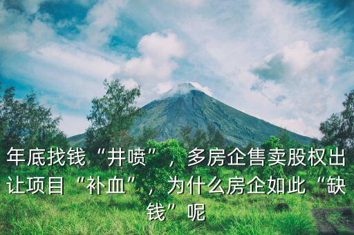 年底找錢“井噴”，多房企售賣股權出讓項目“補血”，為什么房企如此“缺錢”呢