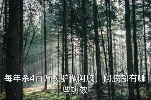 每年殺4百萬頭驢做阿膠，阿膠都有哪些功效