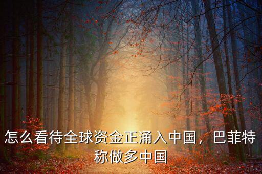 怎么看待全球資金正涌入中國(guó)，巴菲特稱(chēng)做多中國(guó)