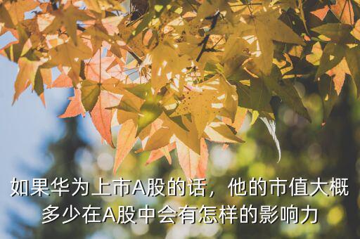 如果華為上市A股的話，他的市值大概多少在A股中會有怎樣的影響力