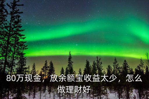 80萬(wàn)現(xiàn)金，放余額寶收益太少，怎么做理財(cái)好