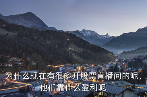 為什么現(xiàn)在有很多開股票直播間的呢，他們靠什么盈利呢