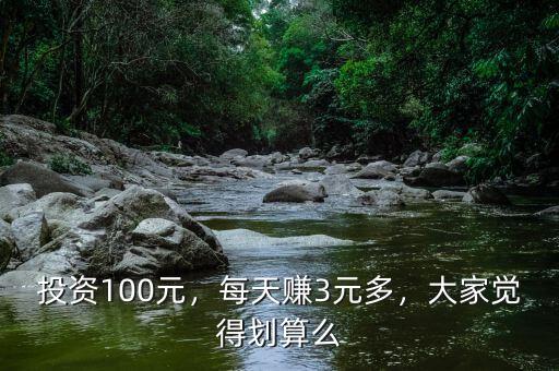 投資100元，每天賺3元多，大家覺(jué)得劃算么