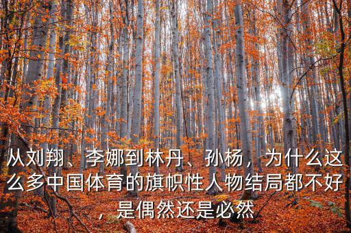 從劉翔、李娜到林丹、孫楊，為什么這么多中國體育的旗幟性人物結(jié)局都不好，是偶然還是必然