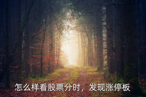 怎么樣看股票分時(shí)，發(fā)現(xiàn)漲停板