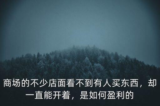 商場(chǎng)的不少店面看不到有人買東西，卻一直能開著，是如何盈利的