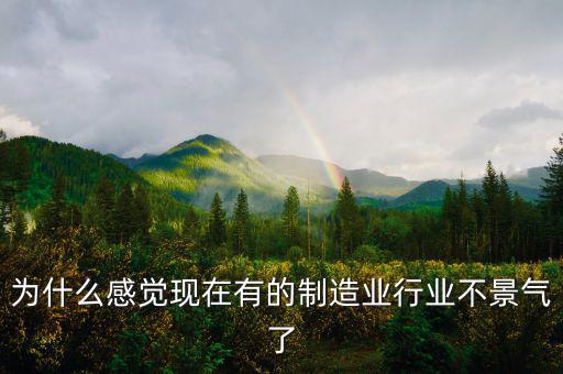 為什么感覺現在有的制造業(yè)行業(yè)不景氣了