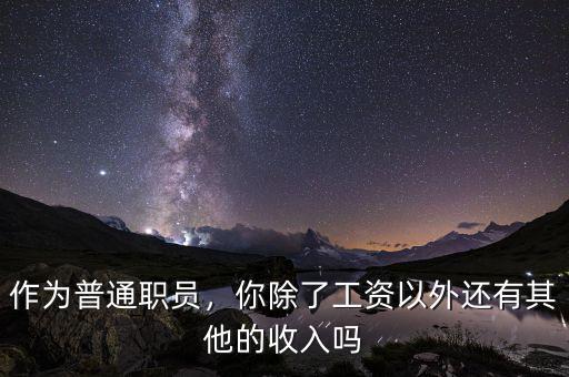 作為普通職員，你除了工資以外還有其他的收入嗎