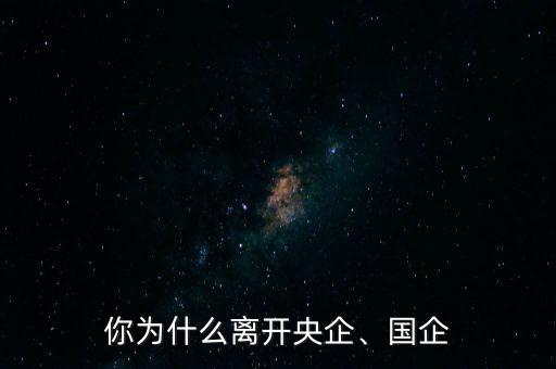 你為什么離開(kāi)央企、國(guó)企