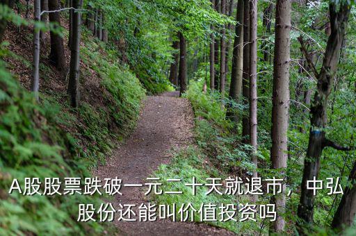 A股股票跌破一元二十天就退市，中弘股份還能叫價(jià)值投資嗎